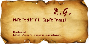 Mátéfi Gyöngyi névjegykártya